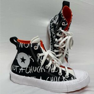 Converse UNTITL3D Hi Not A Chuck Black/White/Mandarin Orange Sneakers Size 5 US